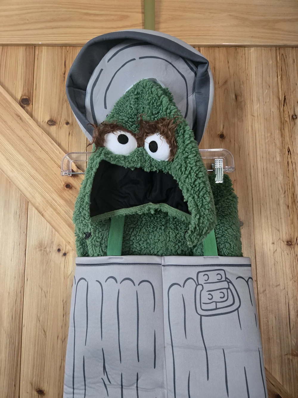 Sesame Street Oscar the Grouch Toddler Costume 3t/4t Green Fuzzy - Picture 4 of 8